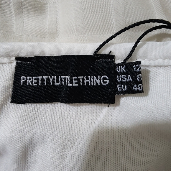 NWT Pretty Little Thing Silver Sequin Split Midi Dress Size: US -8 - Picture 8 of 16